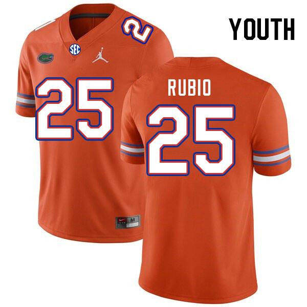 Youth #25 Anthony Rubio Florida Gators College Football Jerseys Stitched Sale-Orange - Click Image to Close